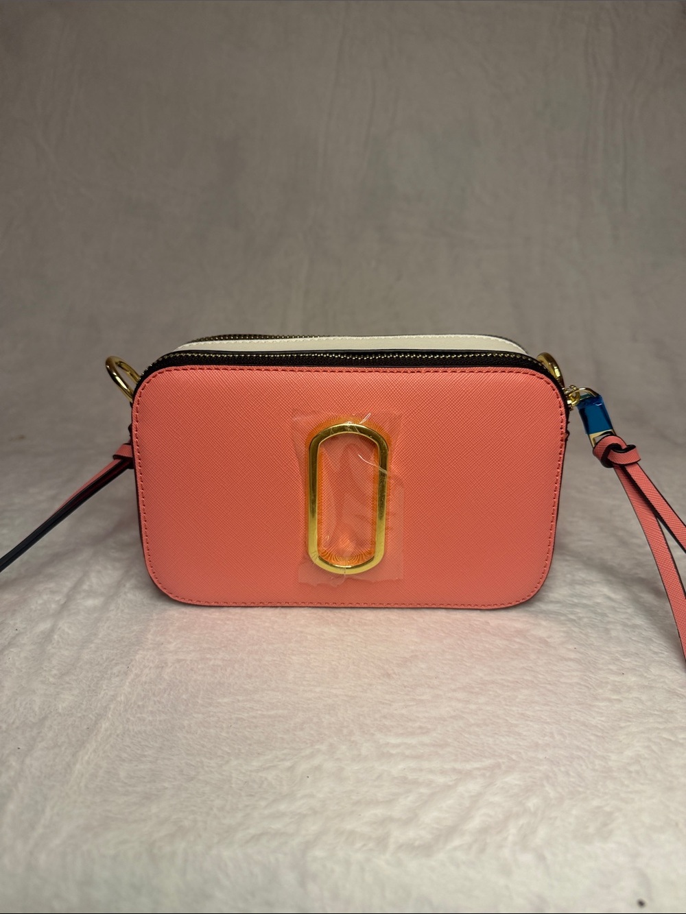 Coral Crossbody Bag with Gold Accent